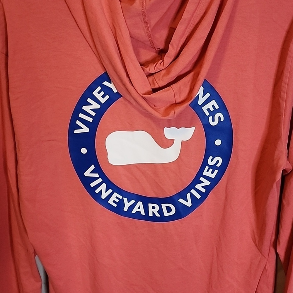 Vineyard Vines Long Sleeve Logo Pocket Tee Hoodie Med - Picture 4 of 4